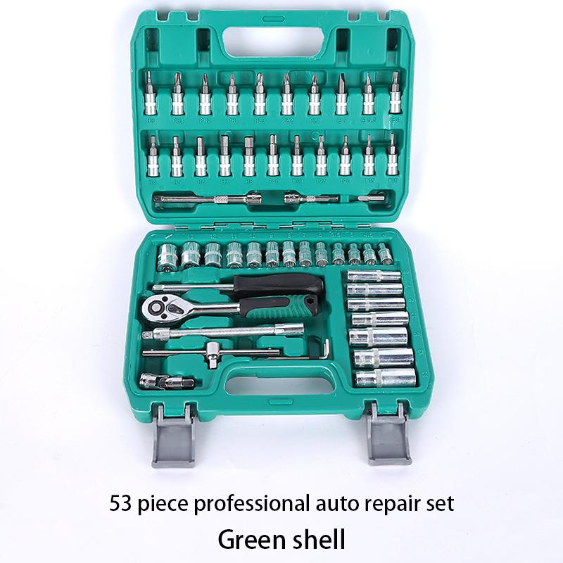 Professional Auto Repair Tool Kit 53/82pcs Quick Ratchet Wrench Multi-Function Set for Home Industrial Use Chrome Vanadium Steel