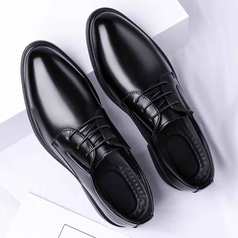 High Quality Formal Leather Men Dress Shoes Breathable Mens Casual Shoes Italian Luxury Brand Lace-Up Non-slip Men Driving Shoes