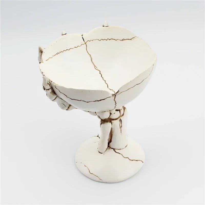 New Skeleton Hand Tray Storage Statue Artwork Skeleton Sculpture Jewelry Key Snack Ornament Storage Box Home Decorative Art Gift
