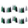 Guzon 20 Pack of Black Green Silver Party Decorations Tassel Garland Banner White Tissue Paper Tassels for Soccer Party Supplies Graduation Backdrop