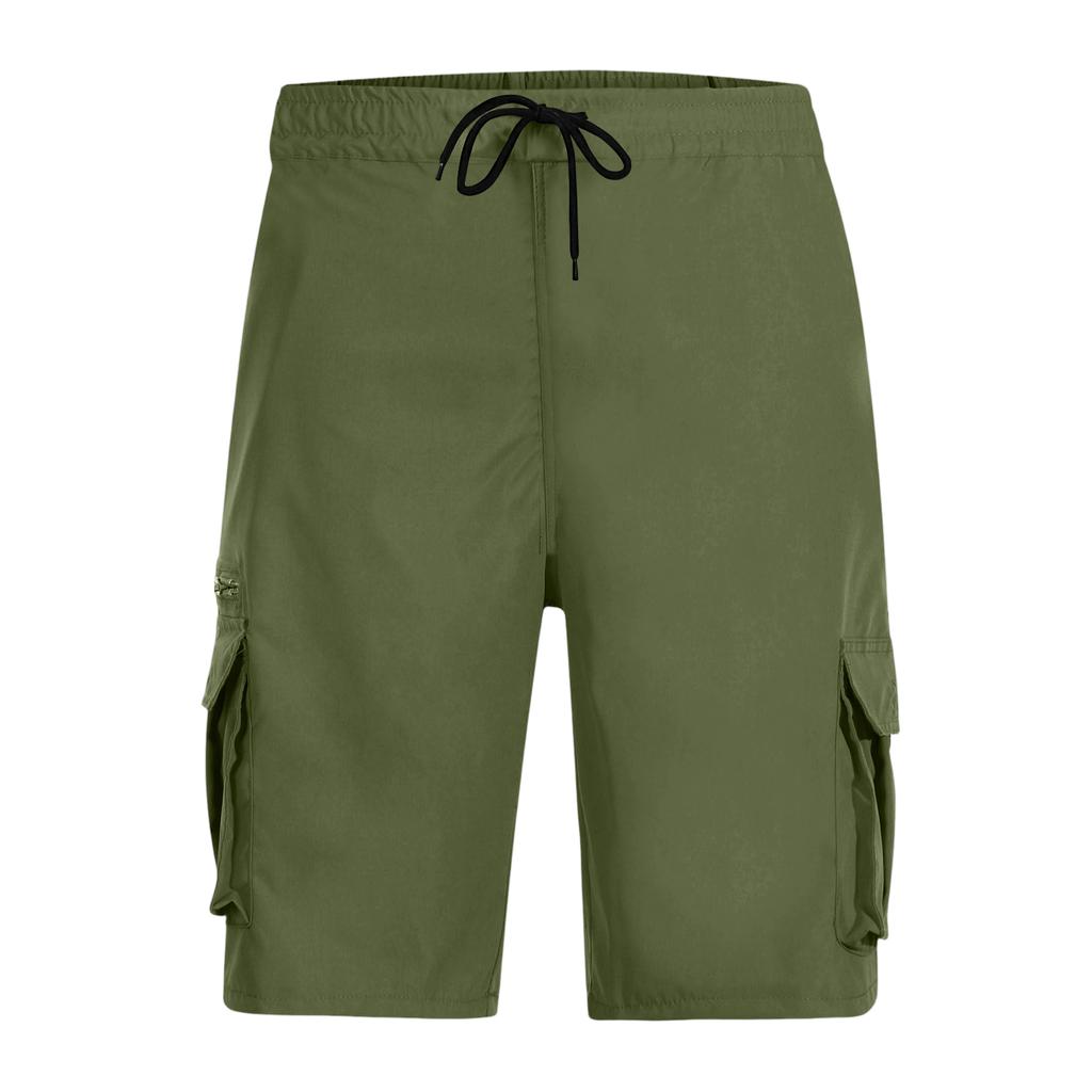 Herren Freizeit Locker Sitzende Mehrere Taschen Cargo-Shorts Elastischer Bund Kordelzug Outdoor Arbeitskleidung Shorts für den Sommer