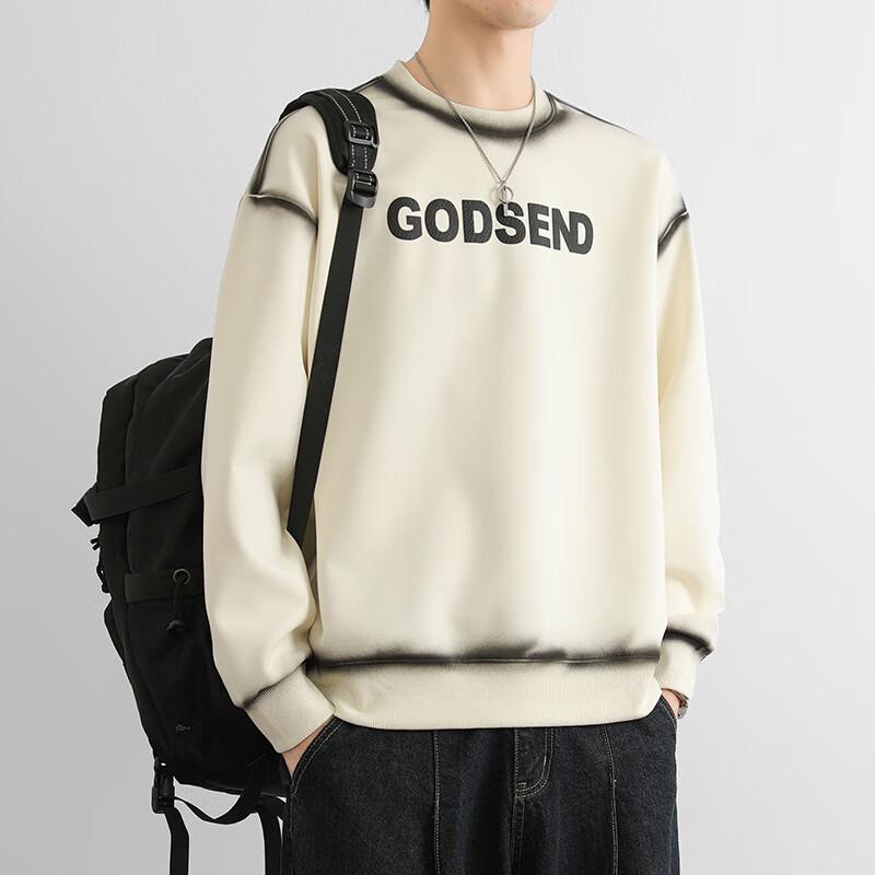 Wassup Sohot Men's Gradient Letter Long-Sleeve T-Shirt