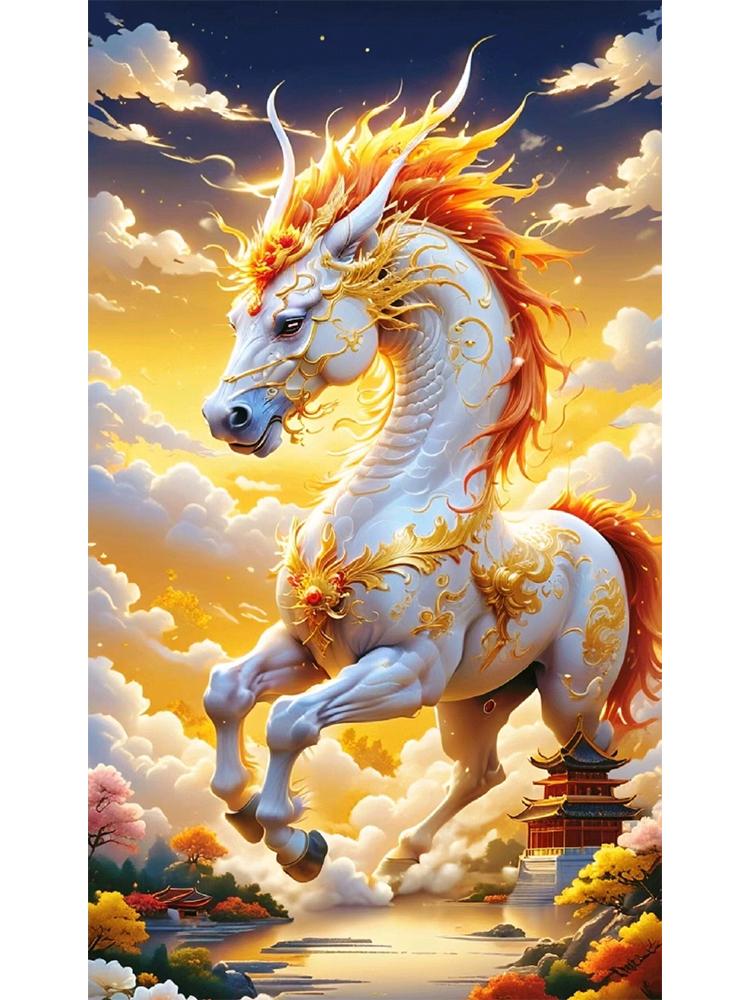 DIY Diamond Painting New Product Dragon Horse Flower Jewelry Embroidery Mosaic Horse Butterfly 5D Cross Embroidery Decoration