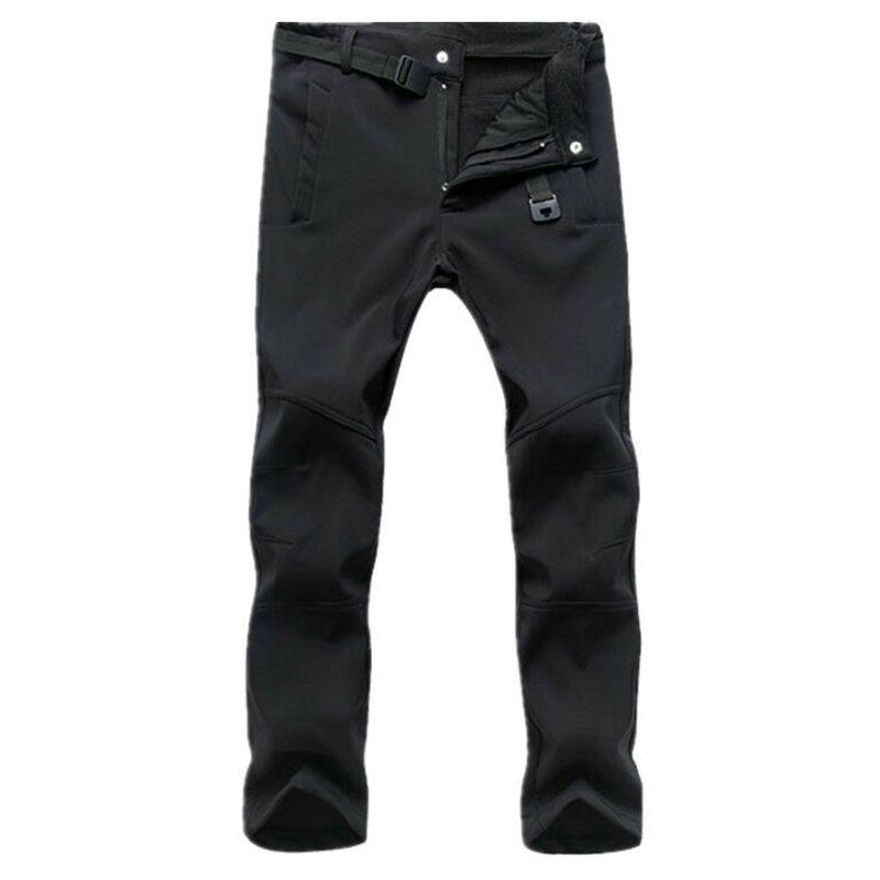 Winter Mens Thick Work Pants Windproof Tactical Outdoor Fleece Trousers Thermal
