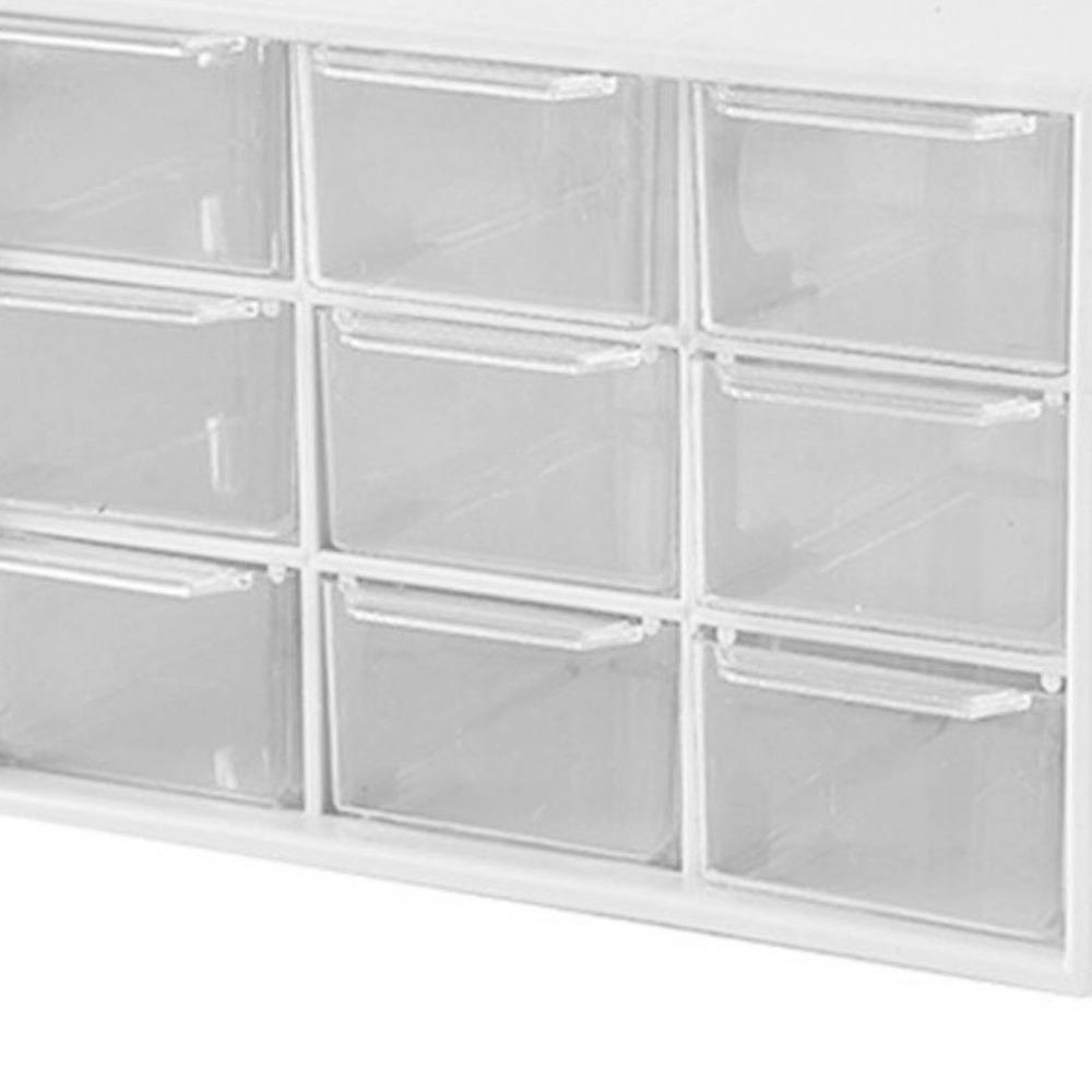 White Desktop Organizers Nine Square Grid Storage Case Desk Organization Box  Office Use
