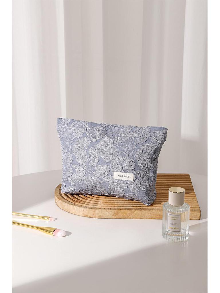 Kosmetiktasche aus Segeltuch mit großem Fassungsvermögen – tragbarer Kosmetik-Organizer mit Prägung für Mädchen und Damen