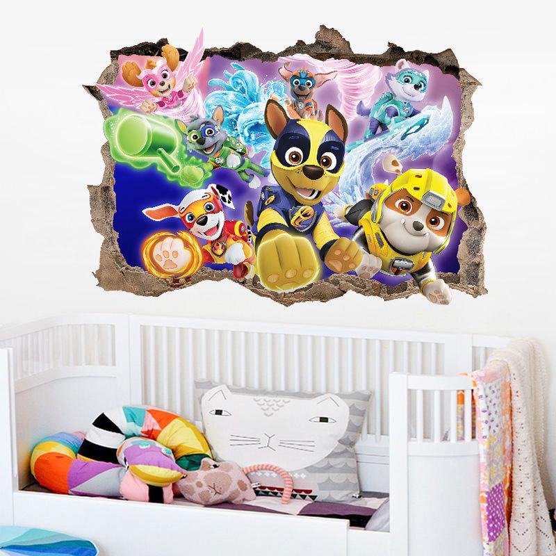Cartoon 3d Paw Patrol Wall Stickers For Kids Rooms Living Room Boys Girls Children Bedroom PARTY DIY Home Decor