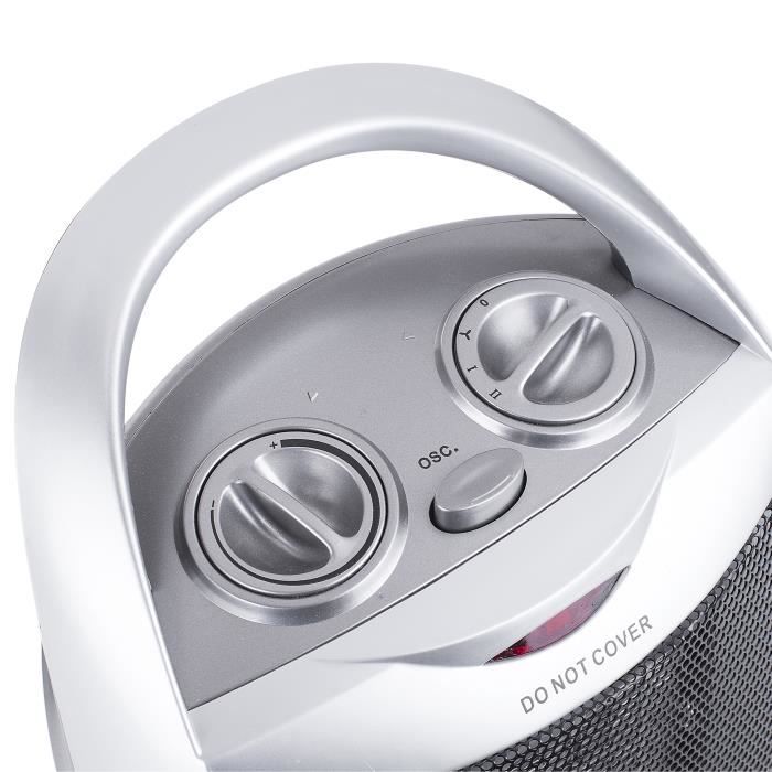 Radiateur oscillant en céramique Tristar KA-5038 PTC 1500 W - Argenté