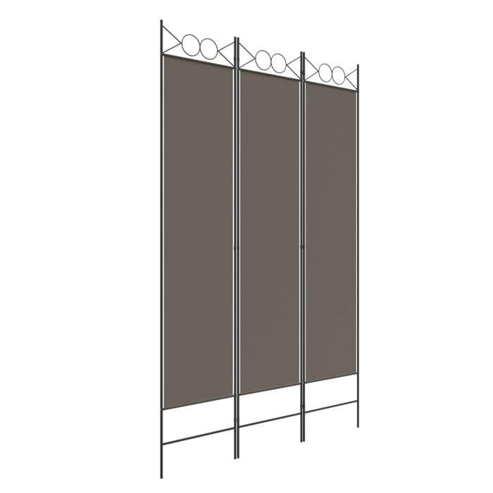 350148 vidaXL Cloison de séparation 3 panneaux Anthracite 120x200 cm Tissu