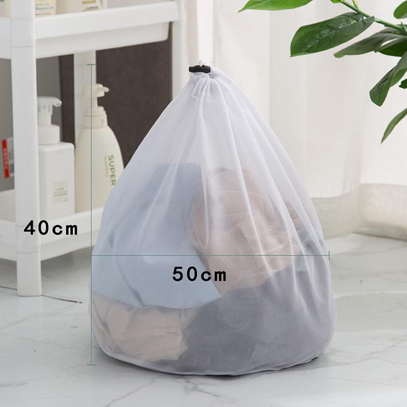 Großer Wäschekorb aus Netzgewebe mit Kordelzug für Unterwäsche, Wäschesäcke, Organizer-Netz, Waschmaschinenbeutel, Schmutzwäschesack mit großer Kapazität