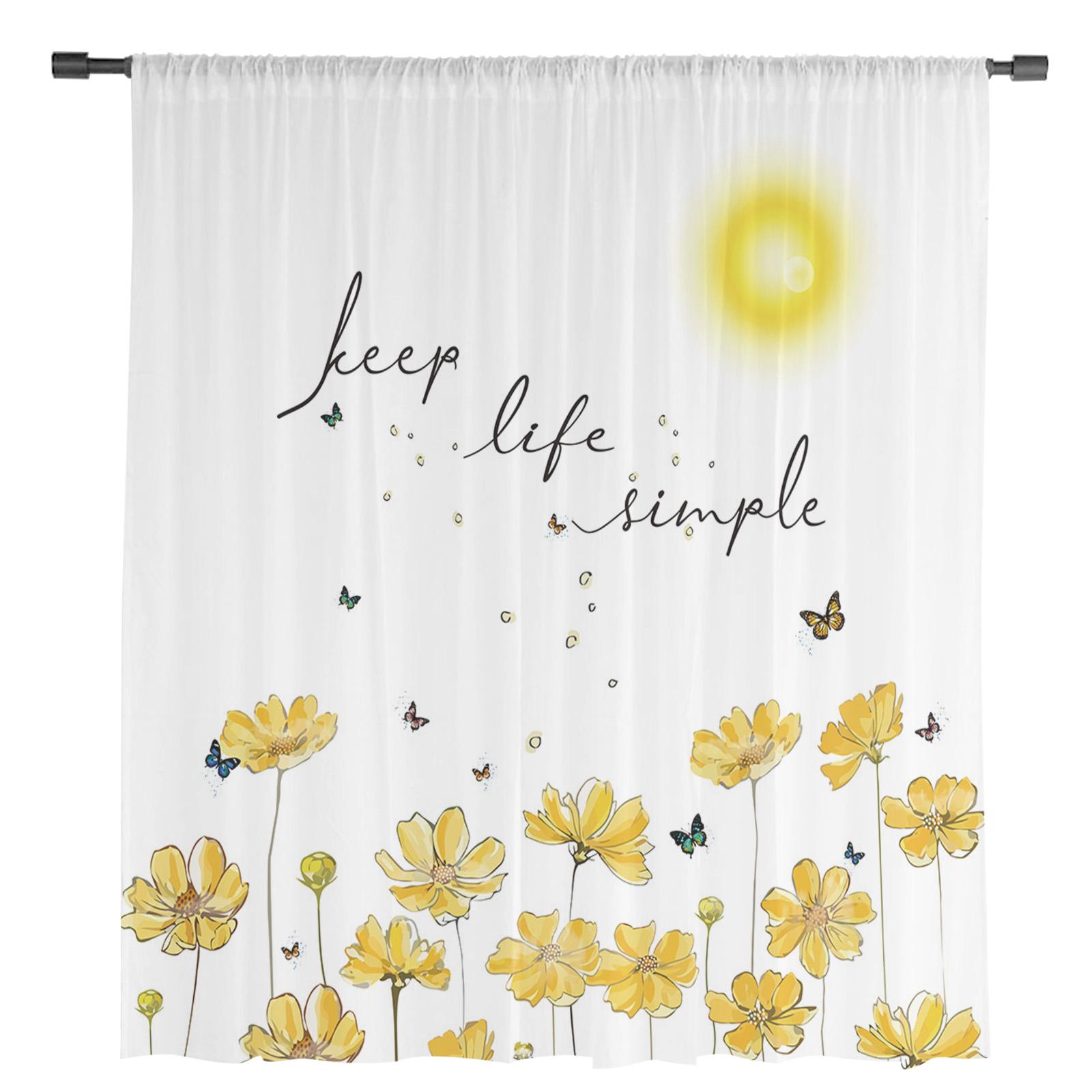 Солнце Бабочка Цветок Тюль Шторы Для Гостиной Спальня Вуаль Прозрачные Шторы Окна — фото 2