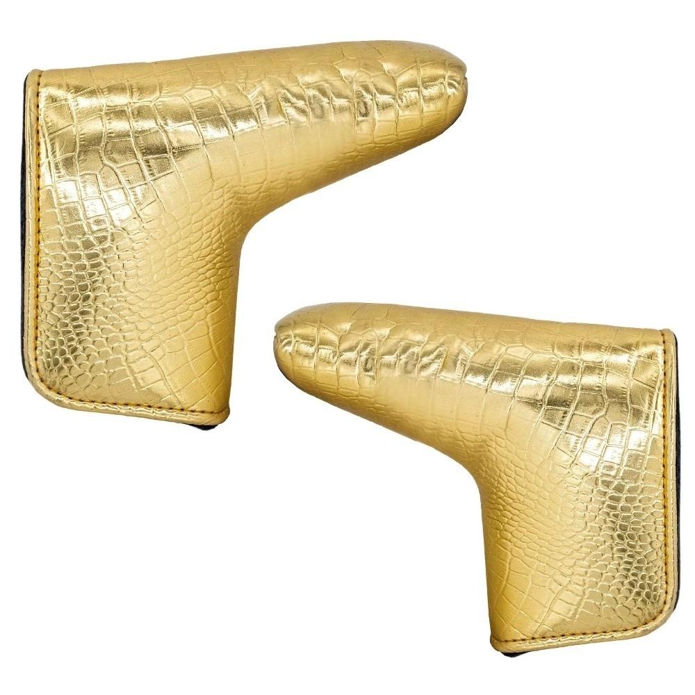 PU Leather Golf Putter Headcover Alligator Grain Pattern Putter Head Cover  Golf Club Storage