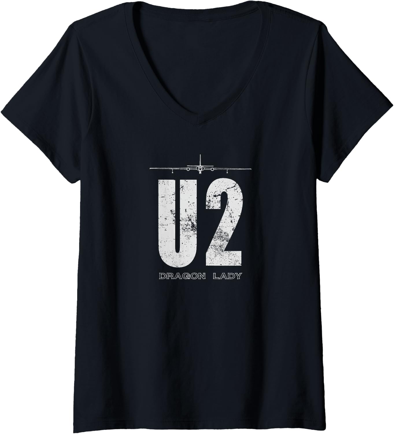 Womens U-2 Dragon Lady Spy Plane V-Neck T-Shirt XXXL