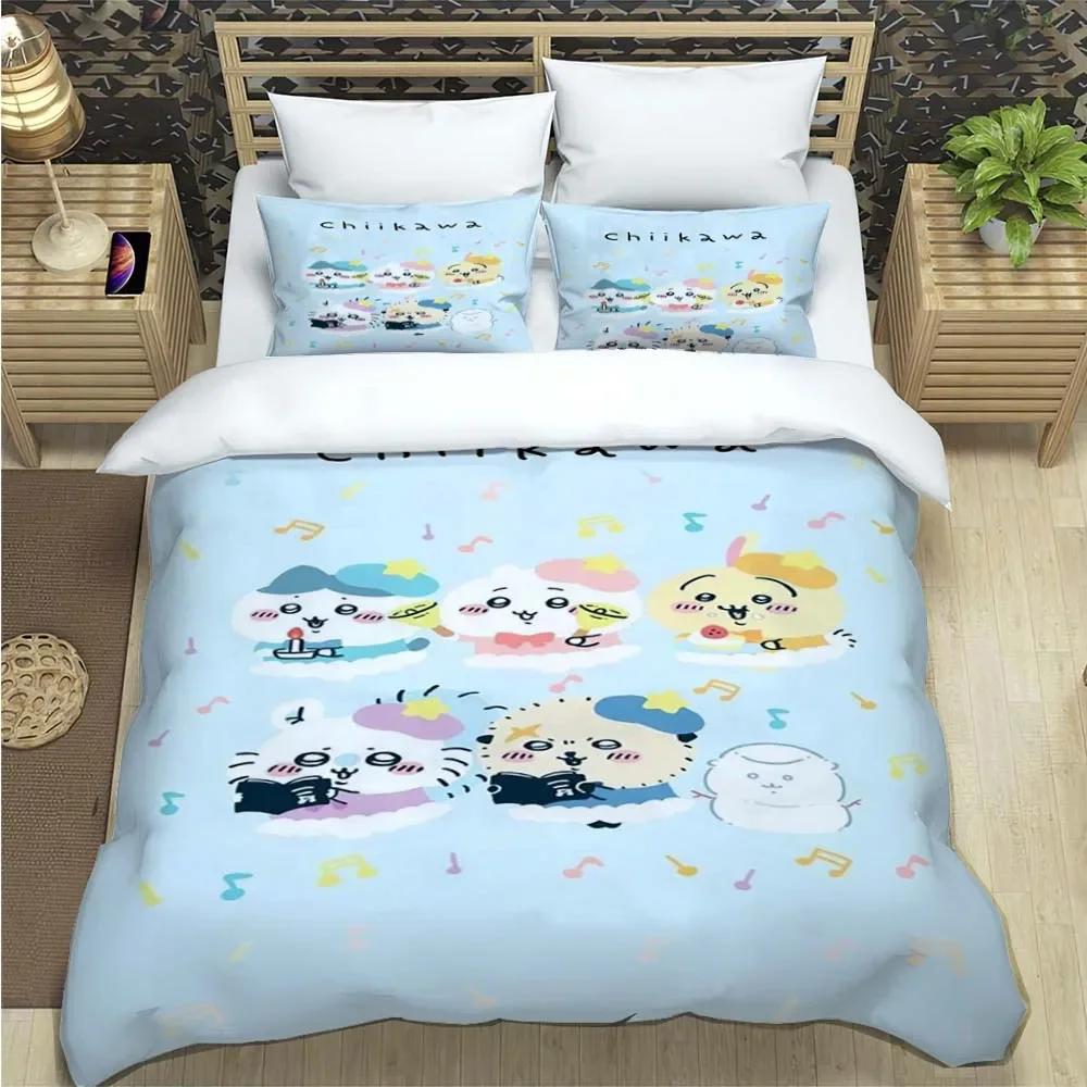 

Carton Chikawa Patern Comfortable Quilt Cover With Pilowcases 3D Digital Printed Beding Set Twin Ful Quen King Christmas Gift 100*200cm Single