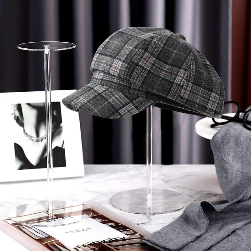 Acrylic Cap Display Stand Transparent Multi-use Wig Hat Riser Bracket for Retail Store Home Salon Organization