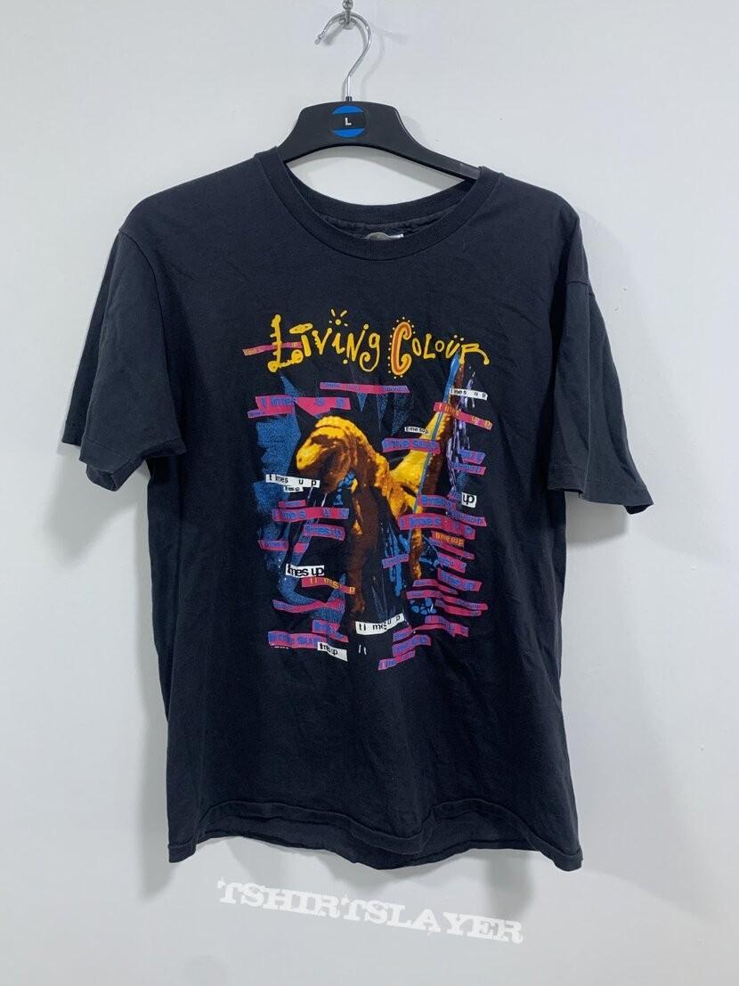 Vintage 90s Living Colour Times Up Usa Tour Black Shirt CL447 S