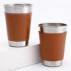 Shangqi 316 Stainless Steel Beer Mug & Leather Sleeve 2-Piece Set