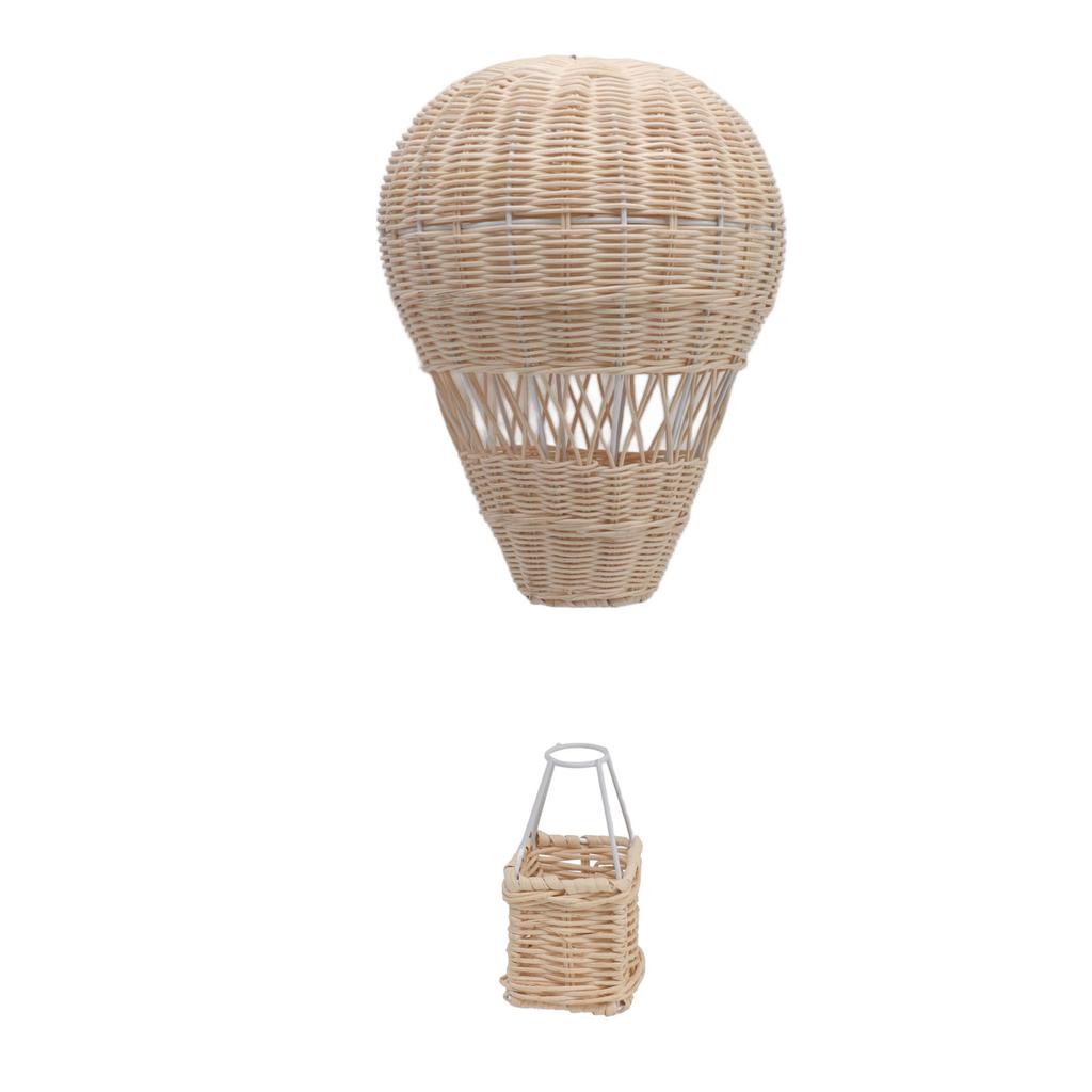 Woven Hot Air Balloon Handcrafted Exquisite Details Rattan Weaving Decoration for Kids Room Party Photo Prop