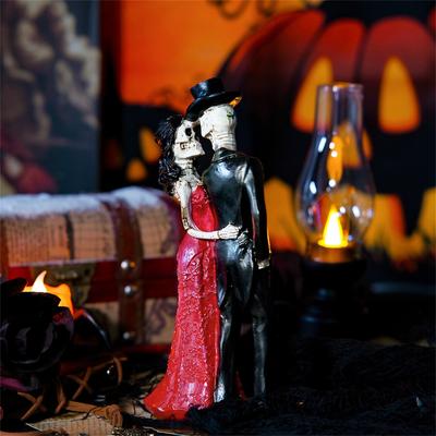 Retro Skelett Skulptur Kreatives Paar Kleid Skelett Ornament Für Schreibtisch Kamin Esstisch Halloween Party Dekorationen