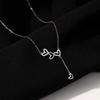 Love Tassel Necklace Women'S Niche High-End Sense Light Luxury Design Heart-Shaped Pendant Ins Romantic Line Collarbone Chain Quality