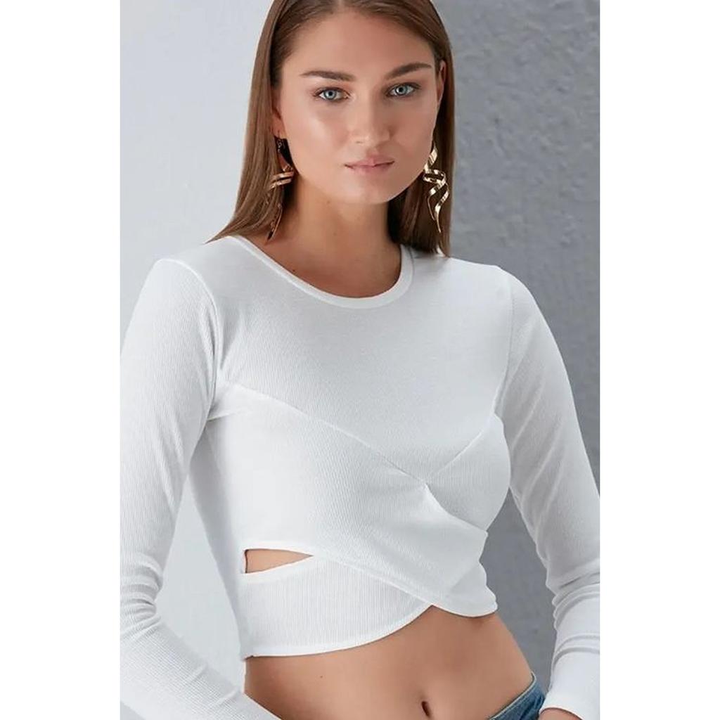 Front Cross Crop Design Camisole Bluse