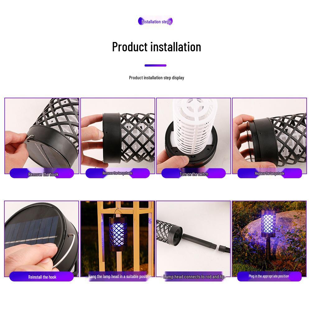 Waterproof Solar Mosquito Killer Lamp for Outdoor Use - Garden, Lawn, Courtyard, Park Insect & Fly Repellent
