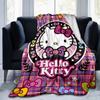 1pc Hello Kitty Plaid Blanket, Soft Throw Blankets, Warm Cozy Bedding Decorative Coverlet, Living Room, Travel, Camping, Car Blankets, Beach, Office N