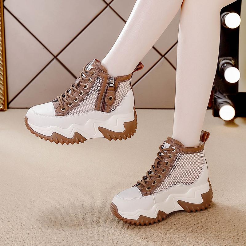 Thick-soled inner height-increasing women's shoes autumn and winter new versatile fashion cm breathable casual high-top shoes women's shoes