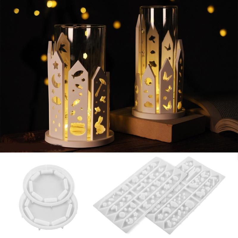 3D Silicone House Candle Holder Mold Handmade Crafting Moulds Hollow House Moulds for Resin Crafts and Home Decoration