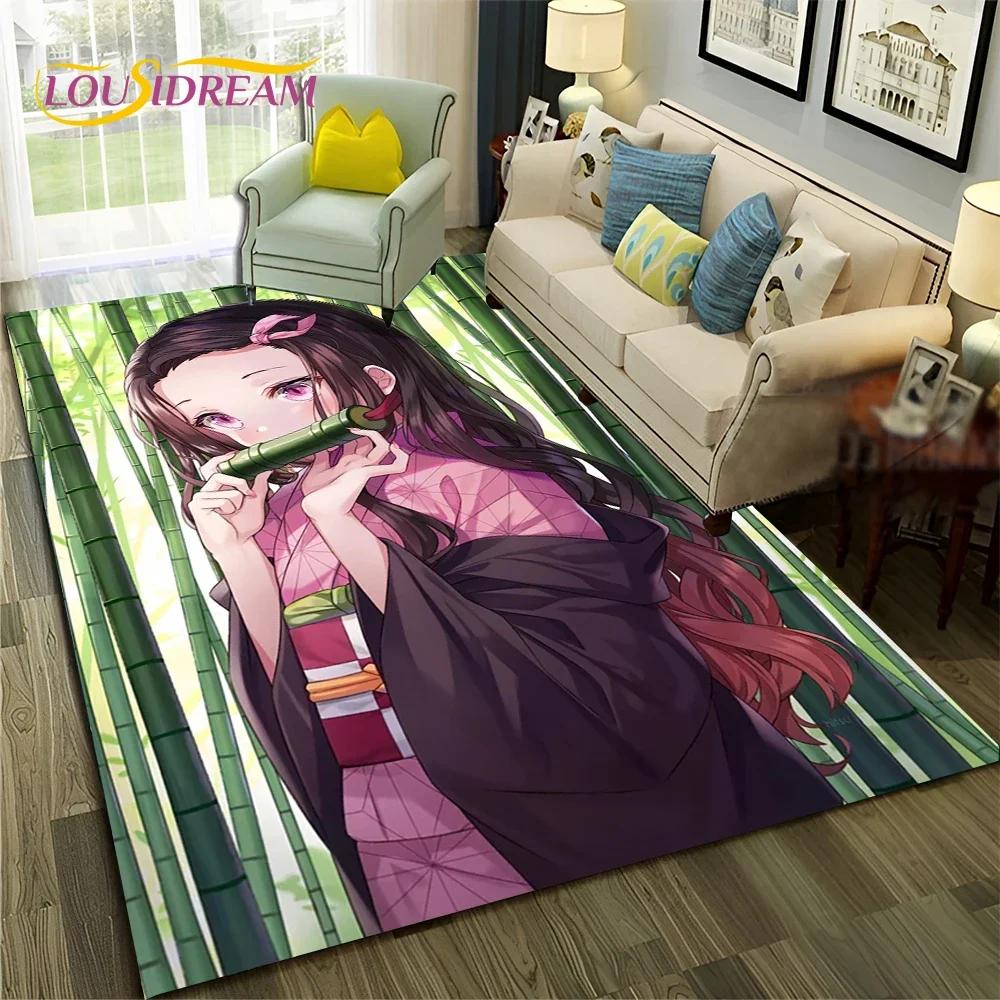 Kamado Nezuko Demon S-Slayer Anime Carpet Rug for Bedroom Living Room Home Sofa Decoration,Children Game Large Decor Floor Mat