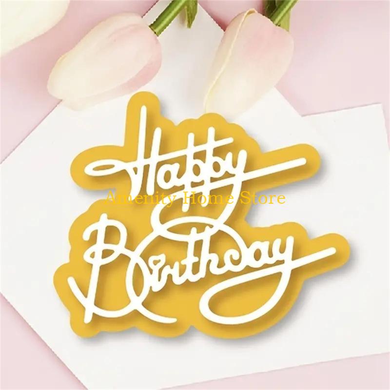 F26C Metal Die Cuts Happy Birthday Embossing Stencil Cutting Dies for Card Making Scrapbooking Paper Craft DIY Template Mold