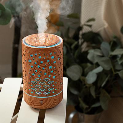 Home Appliances 230ml Hollow Out Wood Grian Aromatherapy Usb Air Humidifier Ultrasonic Cool Mist Aroma Essential Oil Diffuser