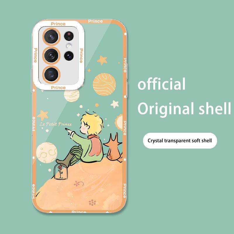 Etui na telefon komórkowy Samsung M11 Angel Eye z wizerunkami Małego Księcia, Małego Lisa i postaci z anime. Przezroczysty design i uroczy styl Ultra.