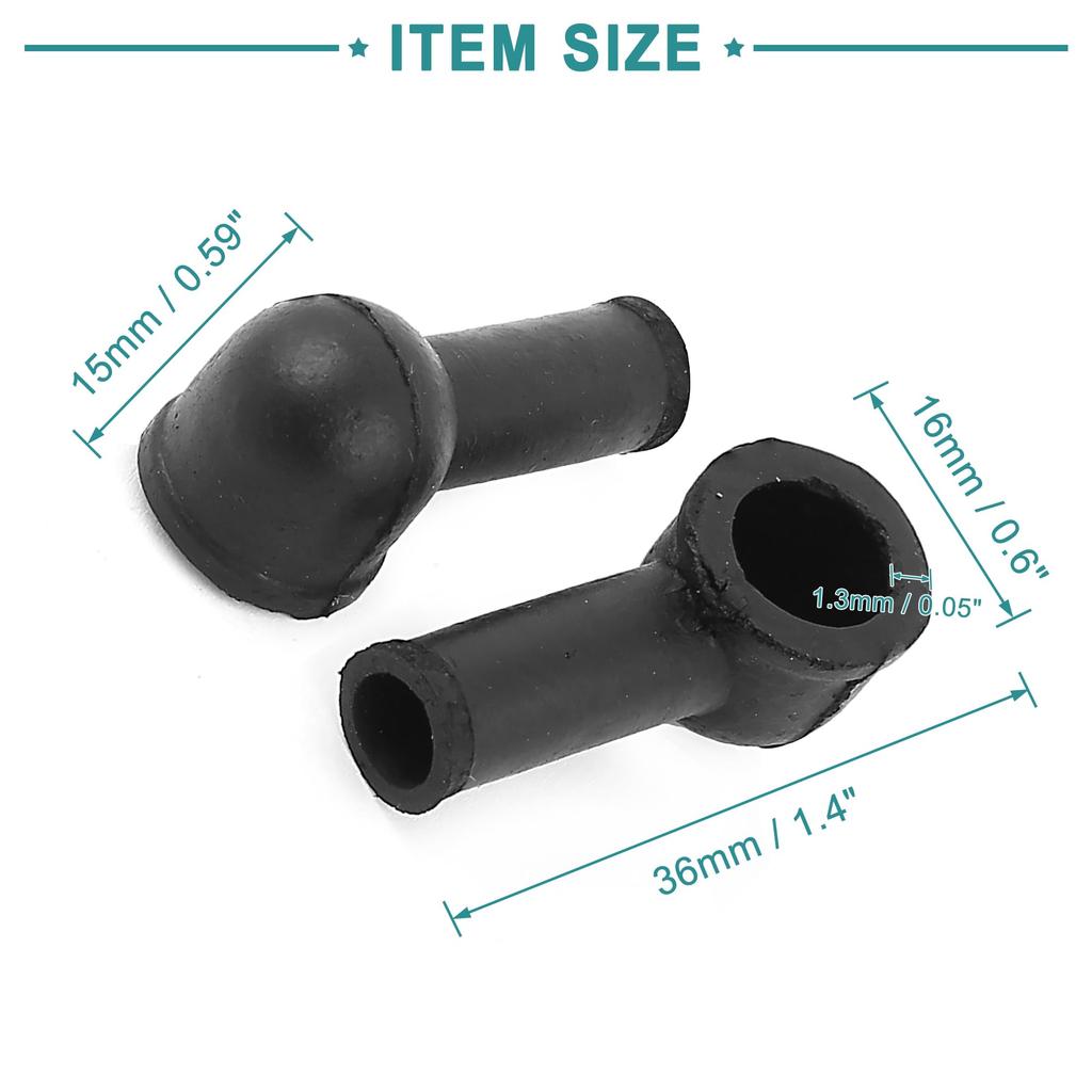 ACROPIX 10 Pcs Terminal Insulated Protective Cover Boot Sleeve Angled 12x8mm Black