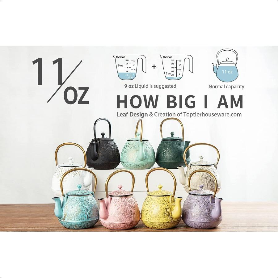 Mini Little Teapot Super Small Cast Iron Teapot for Stove Top PalmSized Japanese Stovetop Safe Tea Kettle with Infuser for 11 O