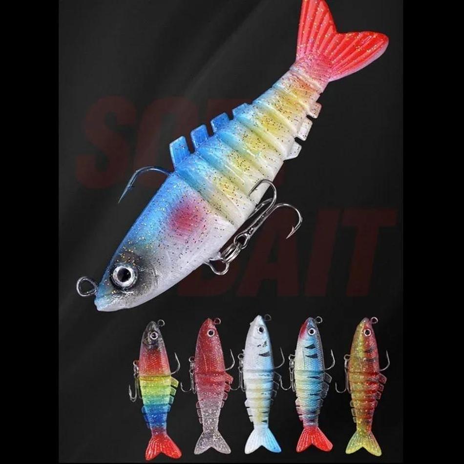 1 Pcs 9cm/17g Freshwater Sea Fishing Soft Bait Route Sub Baits Route Sub Soft Baits Multi Section Fish Bait Biomimetic Bait