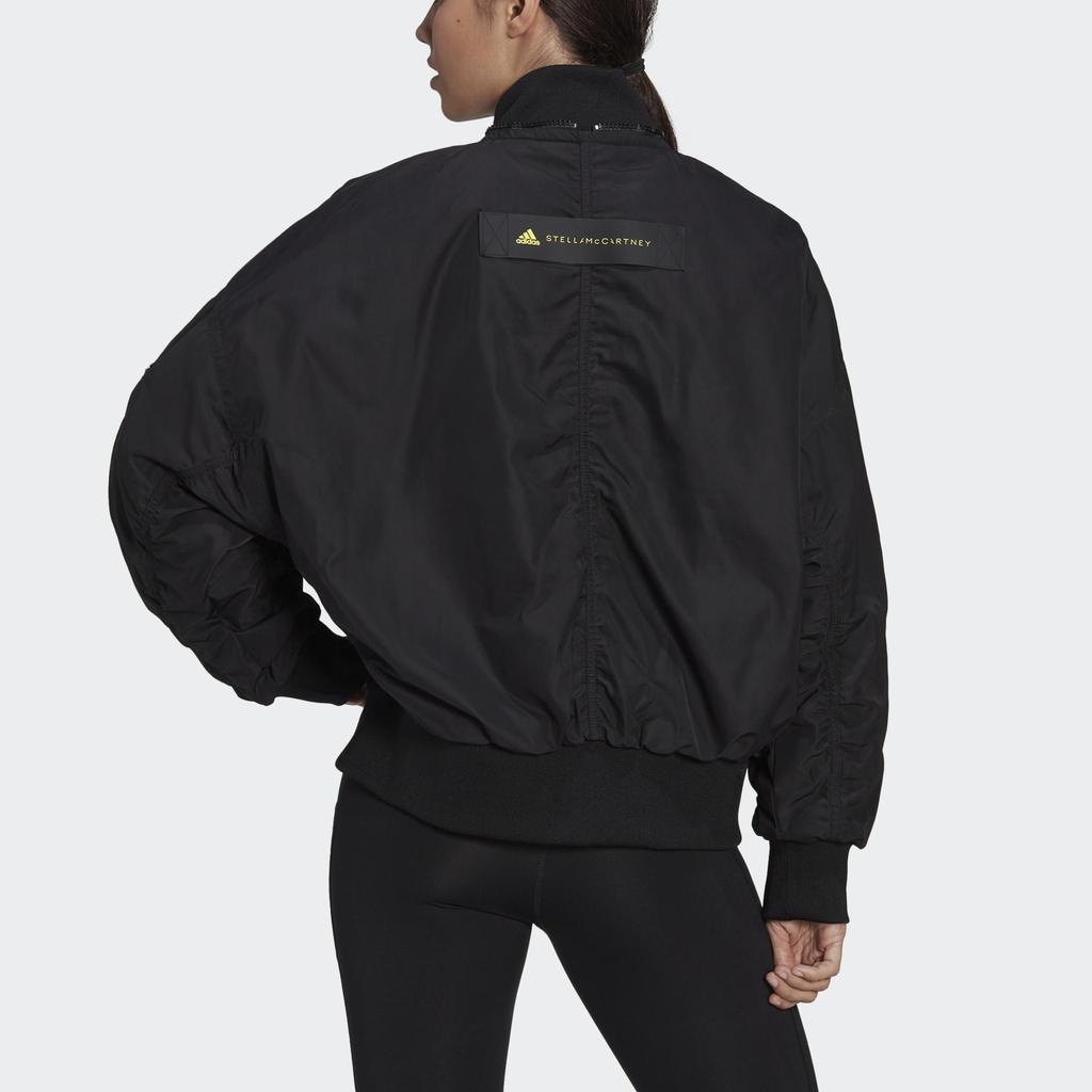 Adidas Stella McCartney Logo Print Solid Bomber Jacket Women Jackets Black HG6887