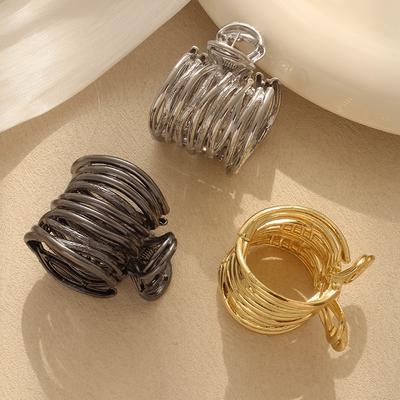 1pc Simple and Atmospheric Cold Style Metal High Ponytail Fixing Clip for Women's Hollow Ponytail Buckle Headpiece