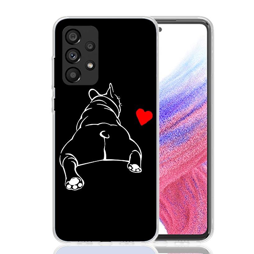 French Bulldog Black White Phone Case For Samsung Galaxy A13 A14 A15 A16 A17 A53 A54 A55 A56 A33 A34 A35 A36 A23 A24 A25 A26 A05
