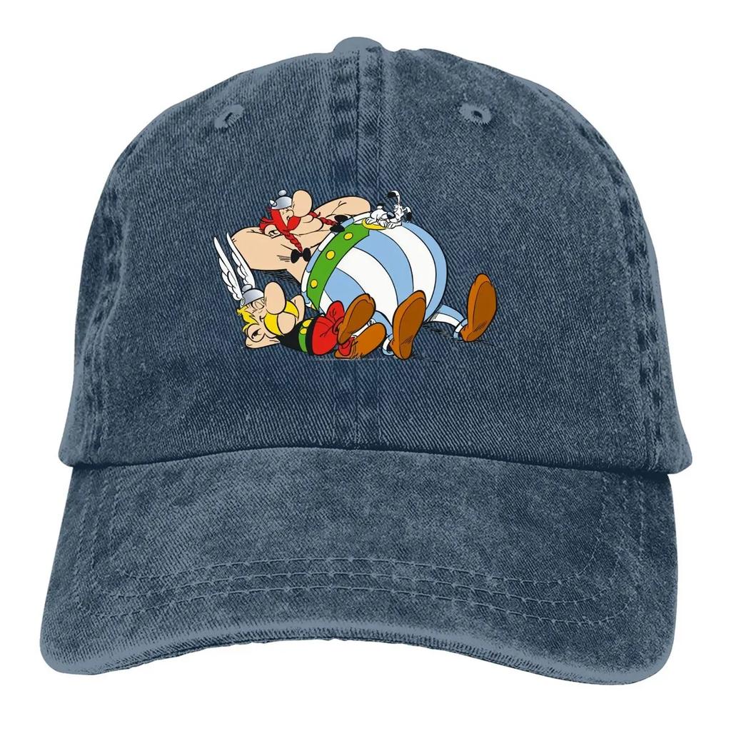 Washed Unisex's Baseball Cap Sleep Trucker Snapback Caps Dad Hat Asterix and Obelix Golf Hats