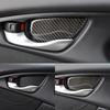 4Pcs Car Inner Door Handle Bowl Cover Trim Carbon Fiber Black Auto Decor Parts For Honda Civic 10th 2016-2021