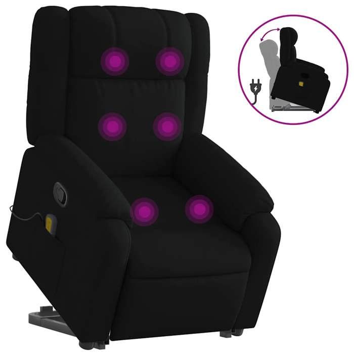 VidaXL Fauteuil de massage inclinable Noir Tissu 3205216
