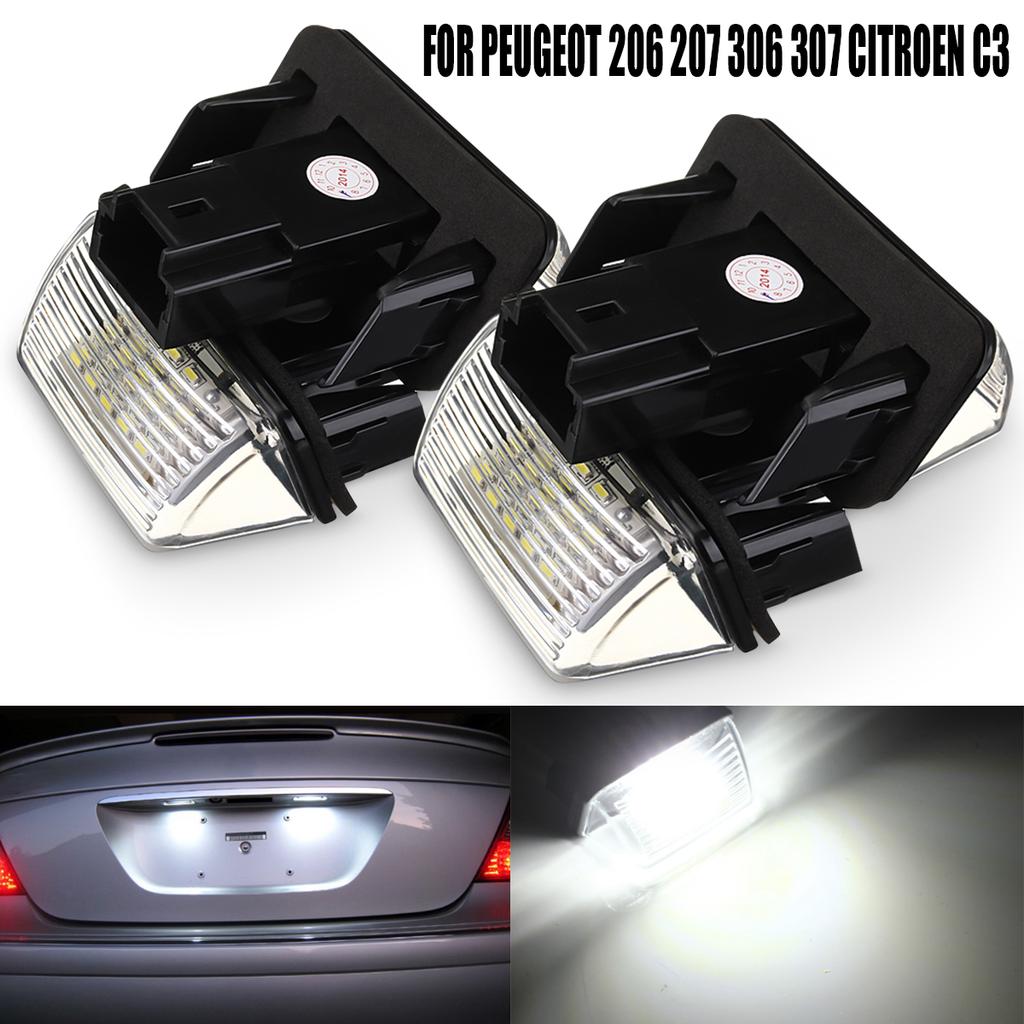 2x Peugeot 207 Bright Xenon White LED Number Plate Upgrade Light Bulbs