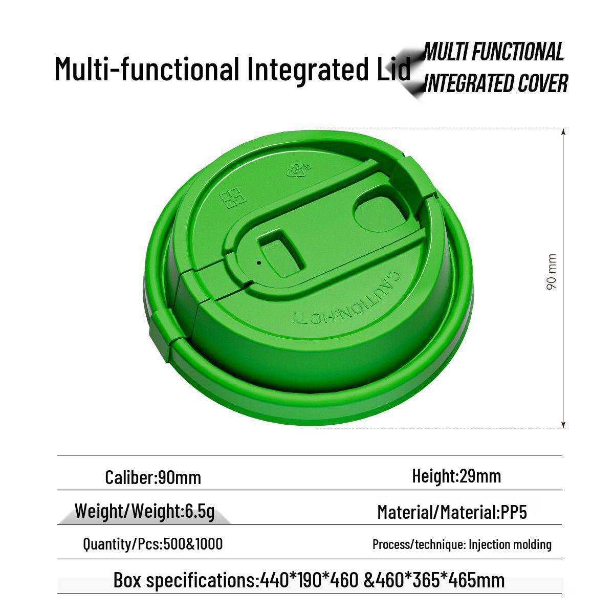 Leak-Proof Disposable Plastic Paper Cup Lid for Milk Tea and Coffee, 90mm Caliber 100 pieces