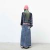 999Hyumeoniti Full Length Denim Skirt (Stone Black)