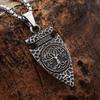 Retro Viking Tree of Life Pendant Necklace with Stainless Steel Chain - Nordic Spearhead Amulet Jewelry