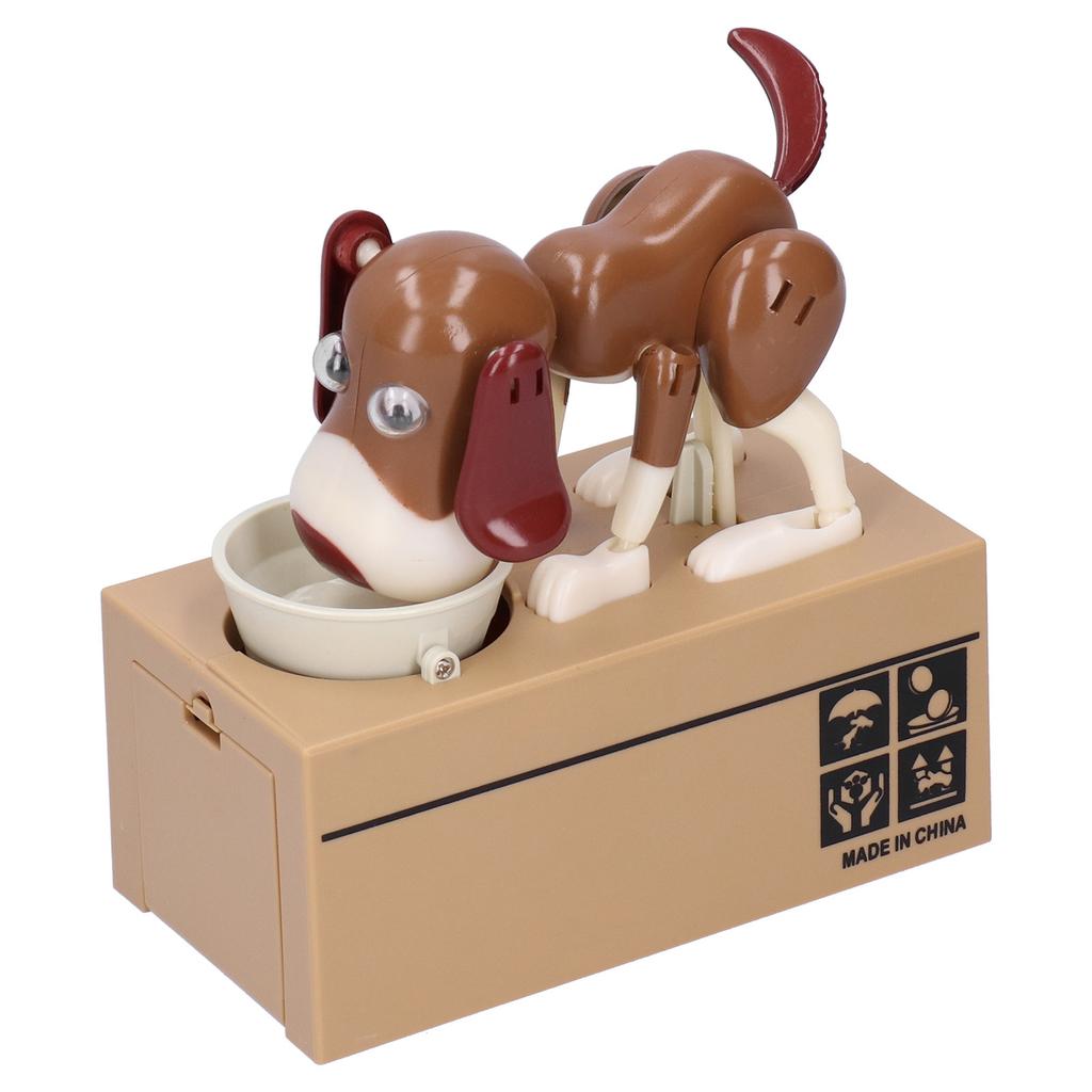 Piggy Bank Puppy Cute Animal Children Steal Money Dog Saving Coin Box White Spray Brown
