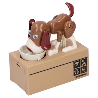 Sparschwein Welpe Niedliches Tier Kinder Geld stehlen Hund Sparen Münzbox Weiß Spray Braun