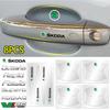 NADH5 8PCS Car Door Handle Cup Protector Stickers Protection Film Accessories For Skoda VRS Fabia Rapid Superb Octavia Kodiaq Scala A5
