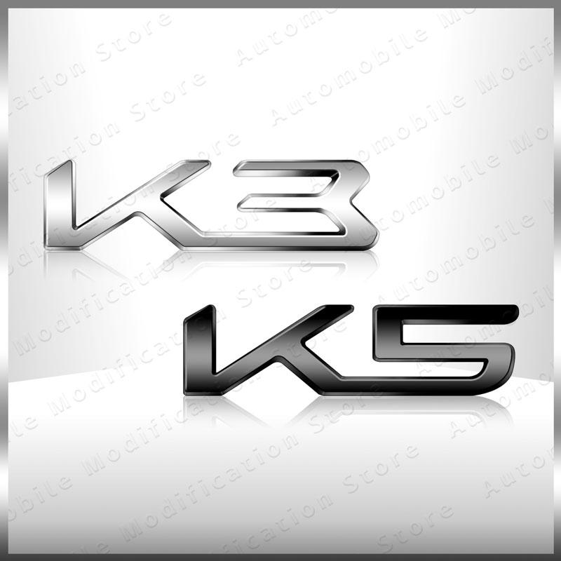 OYQZ3 New Auto Exterior K3 K5 K8 Emblem Fender Rear Trunk Body Badge Sticker For Kia Forte Ceed Cerato RIO 2 3 4 Sorento Sportage